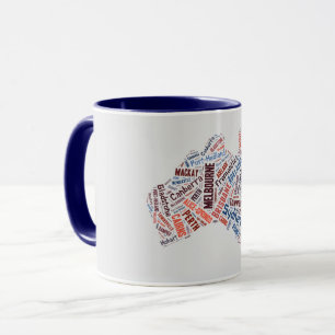 Australien Word Art Tasse