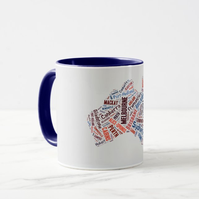 Australien Word Art Tasse (Vorderseite Links)