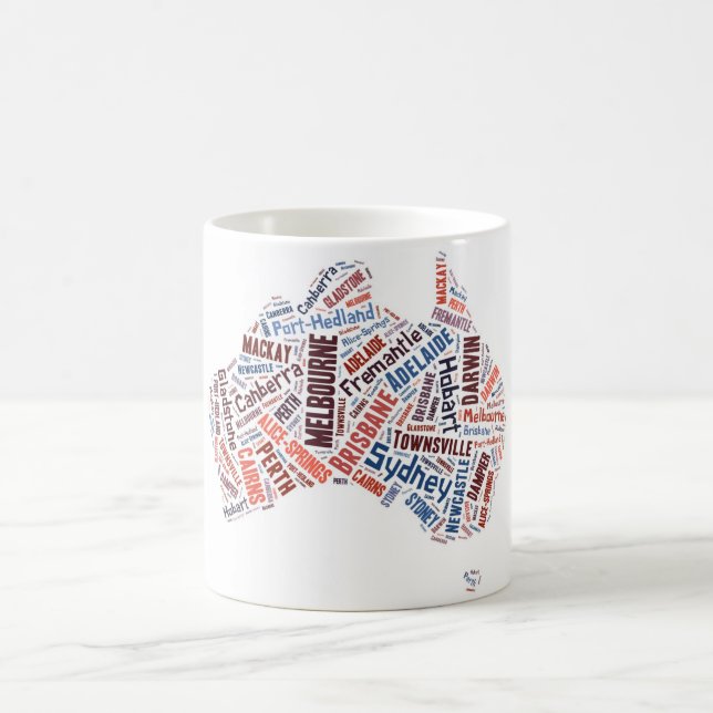 Australien Word Art Tasse (Mittel)