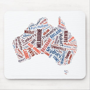 Australien Wortkunst Mousepad