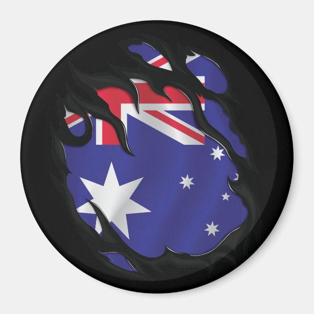Australien Zerrissene Flagge Magnet (Vorne)