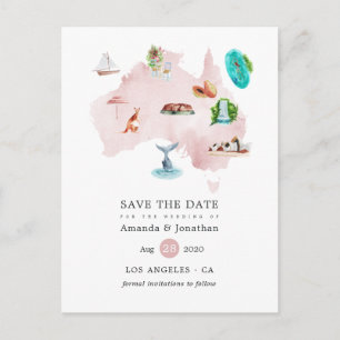 Australien Ziel Hochzeit Save the Date Ankündigungspostkarte
