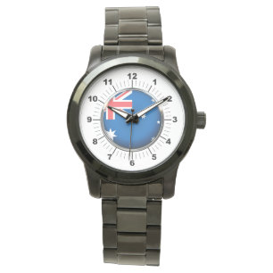 Australienflagge Oversized Black Watch Armbanduhr