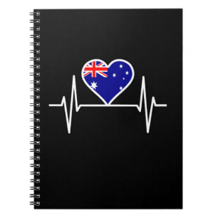 Australienisches Flaggen-Heartbeat Notizblock