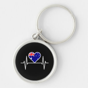 Australienisches Flaggen-Heartbeat Schlüsselanhänger