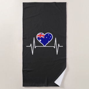 Australienisches Flaggen-Heartbeat Strandtuch