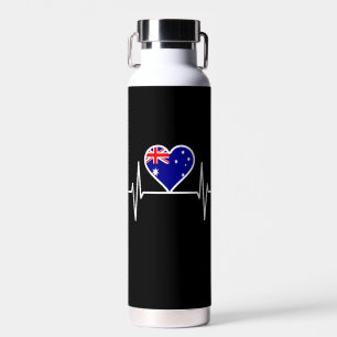 Australienisches Flaggen-Heartbeat Trinkflasche