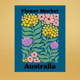 Australiens Blumenmarkt Golden Wattle Rosa Blüte Postkarte
