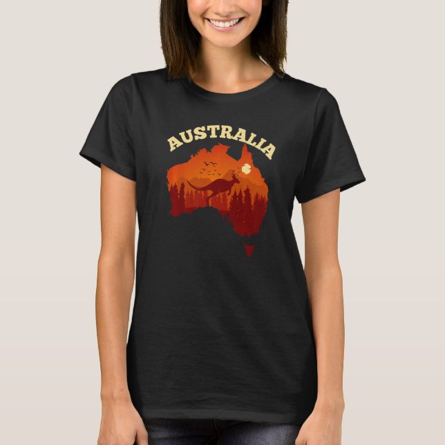 Australientag Australian Map Flag Patriotic T-Shirt (Vorderseite)