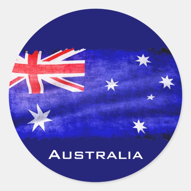 Australier, Aussie Flag, Downunder Patriotic Flag Runder Aufkleber (Vorderseite)
