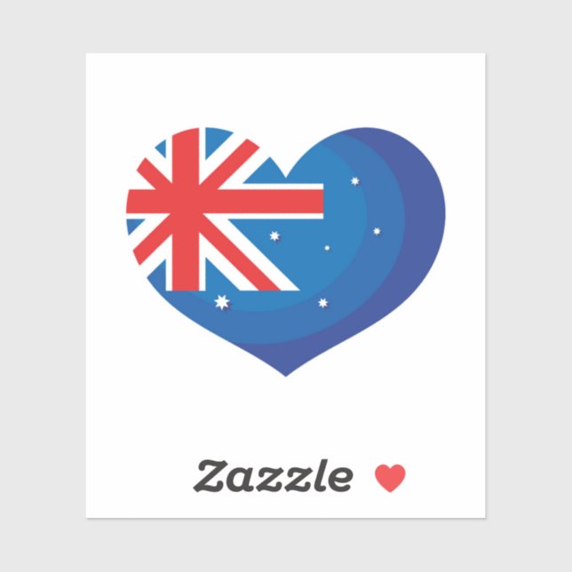 Australier. Australische Flagge. Herz.  Aufkleber (Blatt)