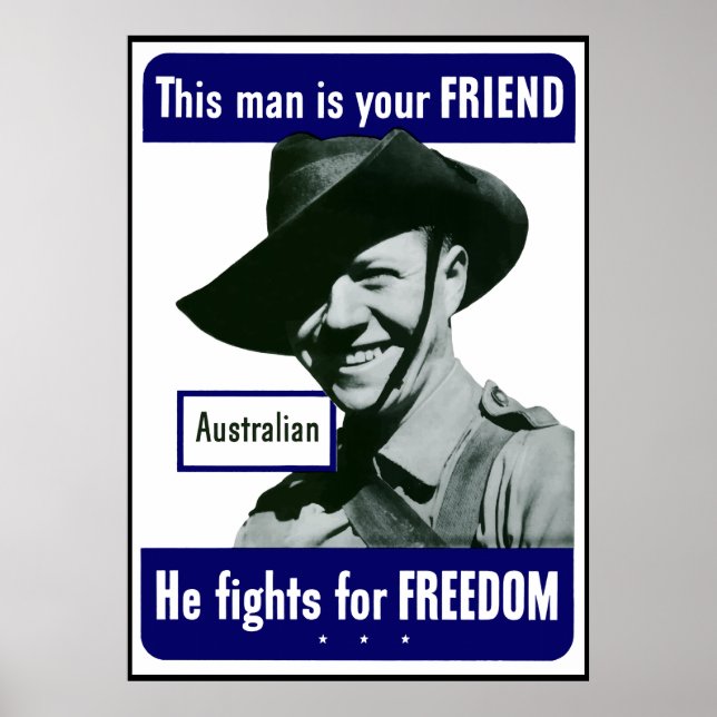 Australier - dieser Mann ist dein Freund - Grenze Poster (Vorne)