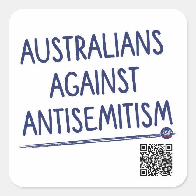 Australier gegen Antisemitismus - Aufkleberblatt Quadratischer Aufkleber (Vorderseite)
