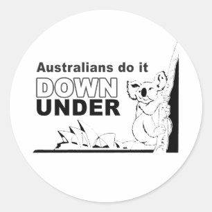 Australier machen es down under runder aufkleber