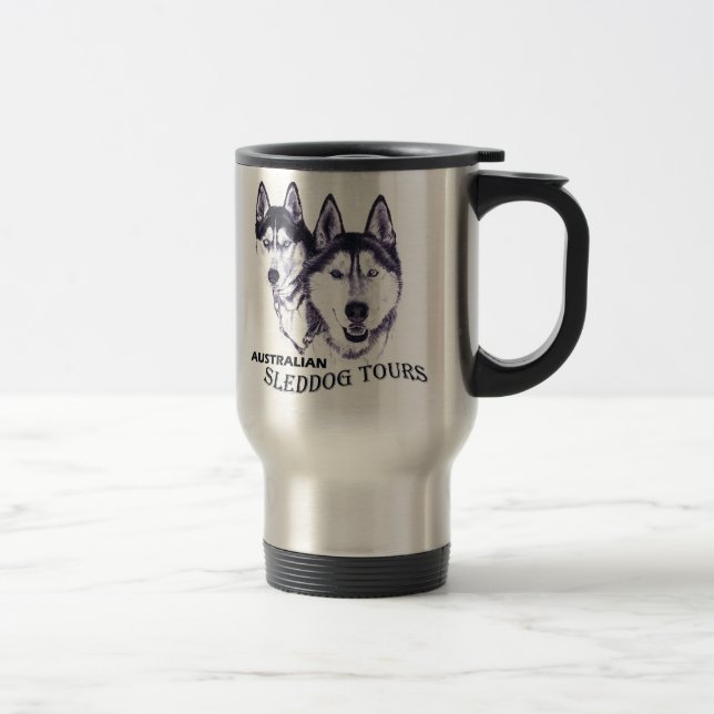 Australier Sleddog Ausflüge Reisebecher (Rechts)