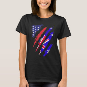 Australisch-Amerikanisch angebaute Flagge USA Patr T-Shirt