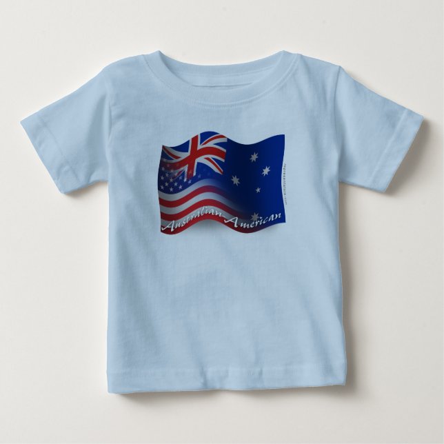 Australisch-amerikanische Wave-Fahne Baby T-shirt (Vorderseite)