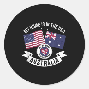 Australisch amerikanisches Patriot Heart ist aus A Runder Aufkleber