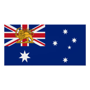 Australisch-iranische Löwe-und-Sonne-Erbeflagge Poster