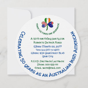 Australisch Irisch Amerikanische Flagge Shamrock P Einladung