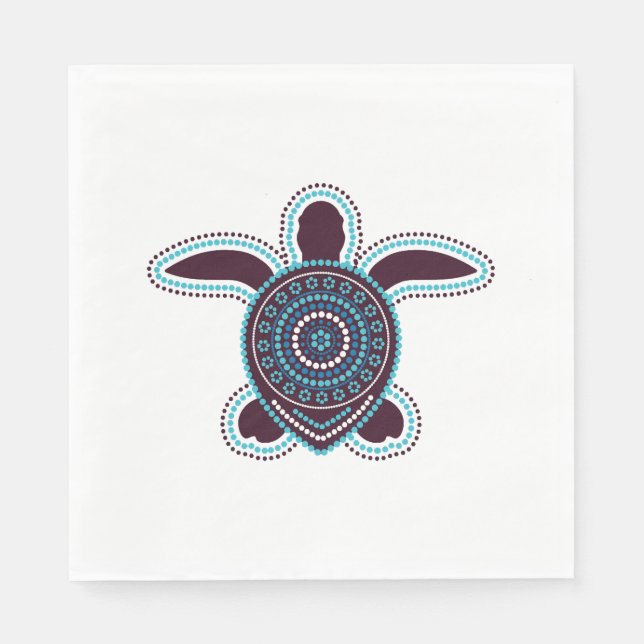 Australische Aborigine Art Turtle Serviette (Vorderseite)