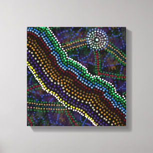 Australische Aborigine Design Print Leinwanddruck