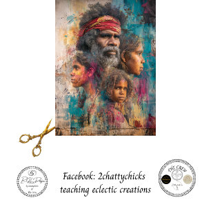 Australische Aborigine-Elder-Familien-Kulturkunst Seidenpapier