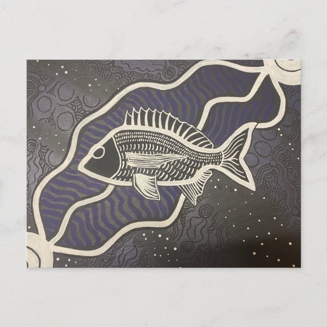 Australische Aborigine-Fischpost Postkarte (Vorderseite)