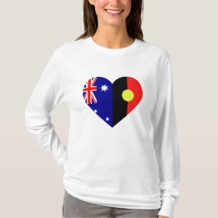 Australische Aborigine Heart Flags T-Shirt