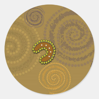 Australische Aborigine-Kunst - Die Ansammlung Runder Aufkleber