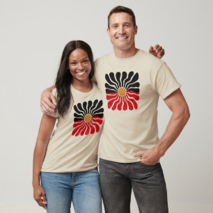 Australische Aborigines-Flagge, Sonnenblumen-Desig T-Shirt