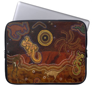 Australische Aborigines Jagd Kangaroo & Geckos Laptopschutzhülle