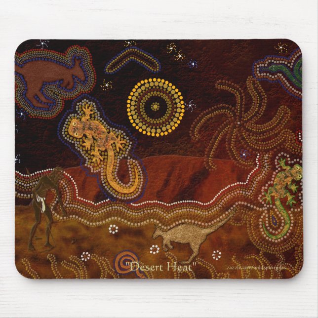 Australische Aborigines Jagd Kangaroo & Geckos Mousepad (Vorne)