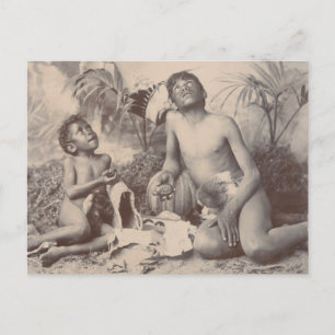 Australische Aborigines-Jungen, 1896 Postkarte
