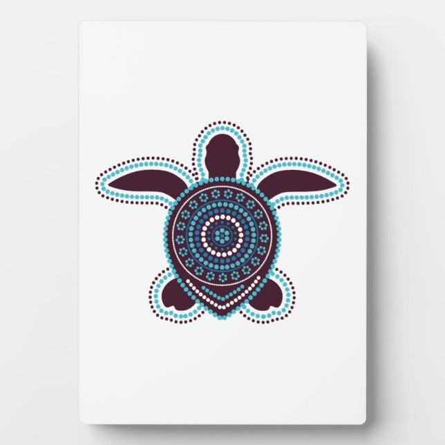 Australische Aborigines-Kunst Schildkröte Fotoplatte (Vorderseite)