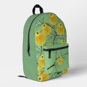 Australische Banksia-Blume gelb grün Bedruckter Rucksack