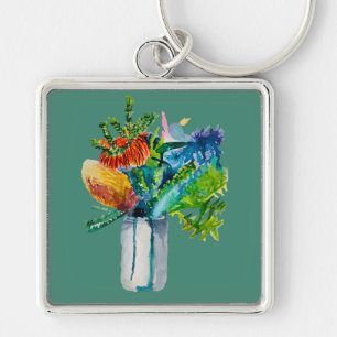 Australische Blumen Aquarell Schlüsselanhänger