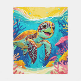 Australische Boho-Schildkröte-Fleece-Decke | Sunny Fleecedecke