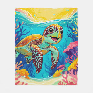 Australische Boho-Schildkröte-Fleece-Decke | Sunny Fleecedecke
