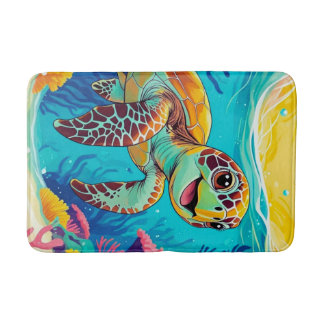 Australische Boho-Schildkröten-Badematte | Sonnig Badematte