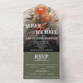 Australische Botanische Waratah All In One Einladung