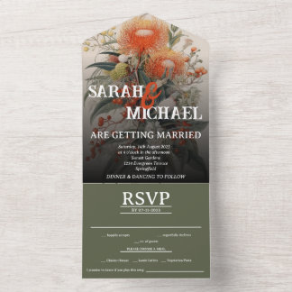 Australische Botanische Waratah All In One Einladung