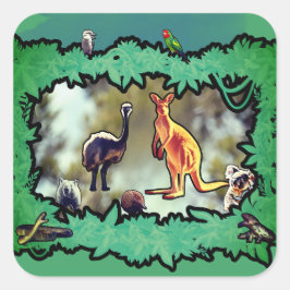 Australische Buschlandschaft Rahmung Quadratischer Aufkleber