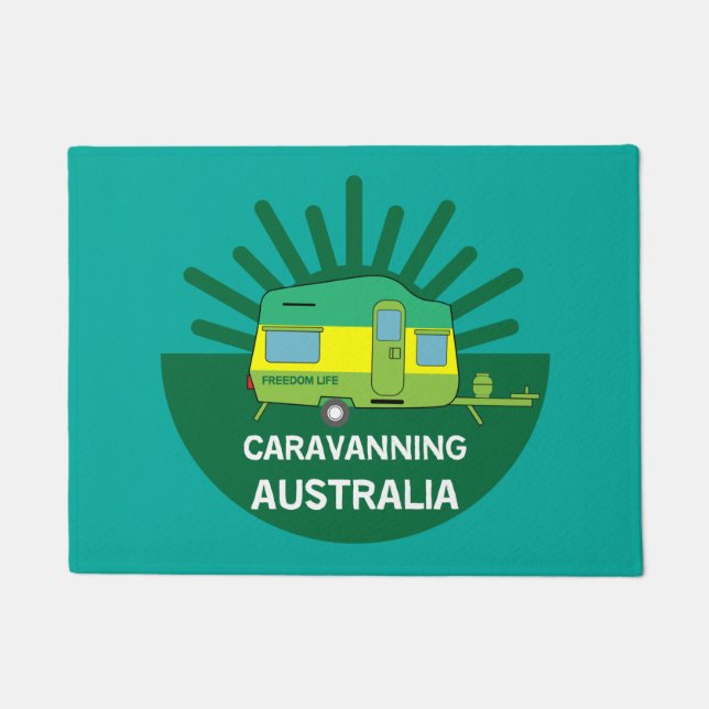 Australische Caravanning | Aussie Caravaner | Camp Fußmatte (Vorderseite)
