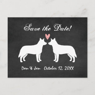 Australische Cattle Dogs Hochzeit Termin vormerken Ankündigungspostkarte