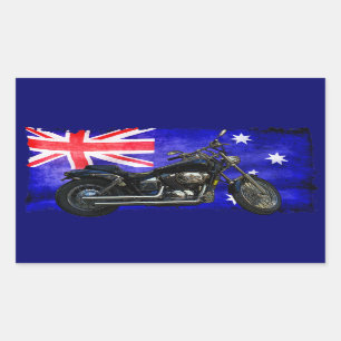 Australische Downunder-Flagge, Motorrad-Design Rechteckiger Aufkleber