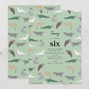 Australische einheimische Tiere Eukalyptus Geburts Einladung