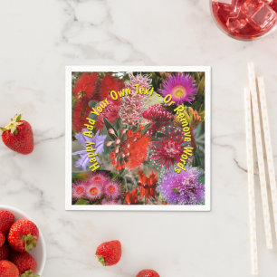 Australische einheimische Wildblumen Cocktailservi Serviette