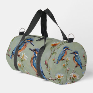 Australische Eisvögel Vögel Und Blumen Ölmalerei, Duffle Bag