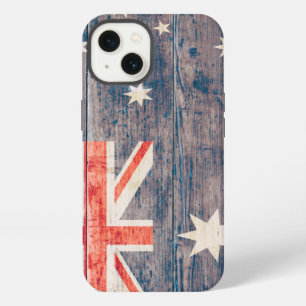 Australische Flagge auf Holz iPhone Hülle